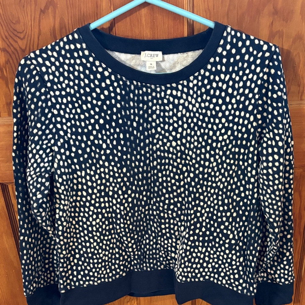 J.Crew Navy and Cream Speckled Sweater